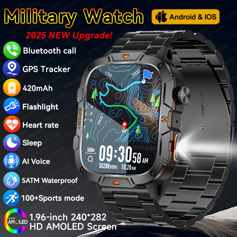Outdoor Sport Day - 2025 Outdoor Military SmartWatch GPS trackr
