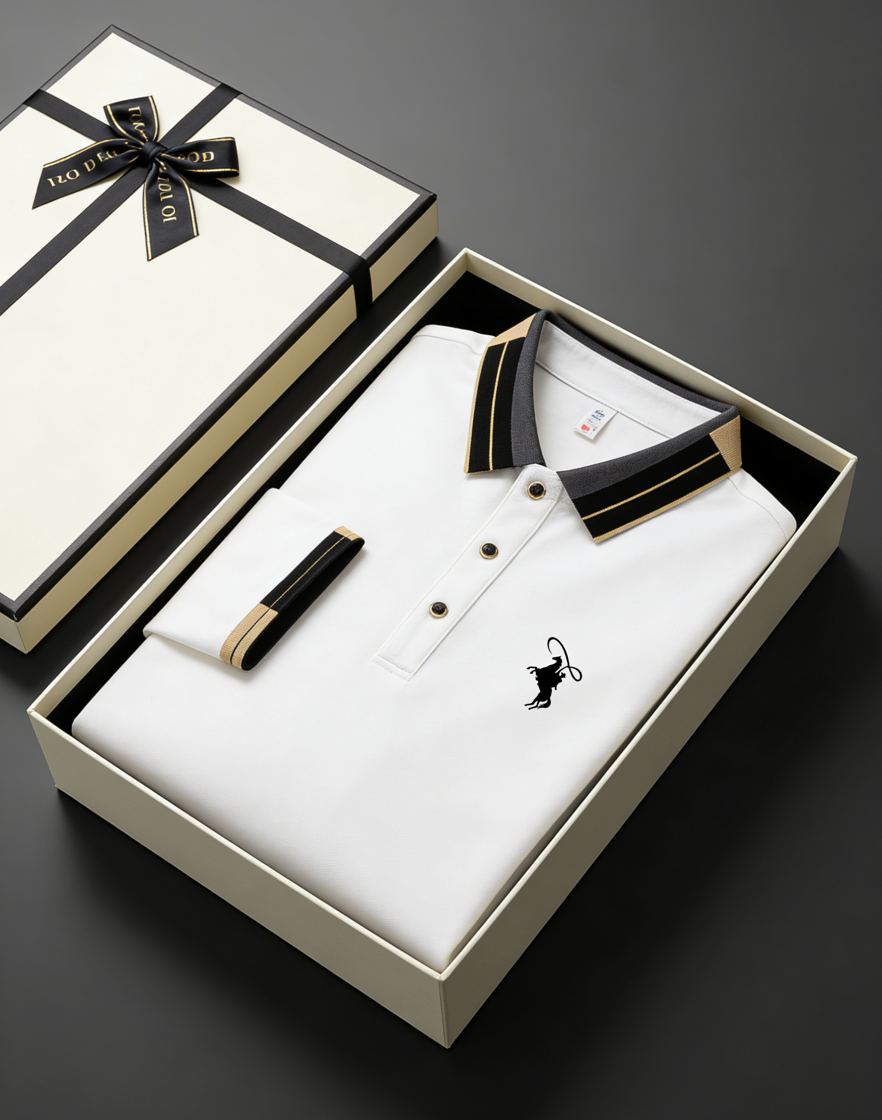Polo Shirt Equestrian - Men's Equestrian Horse Emblem Contrast Collar