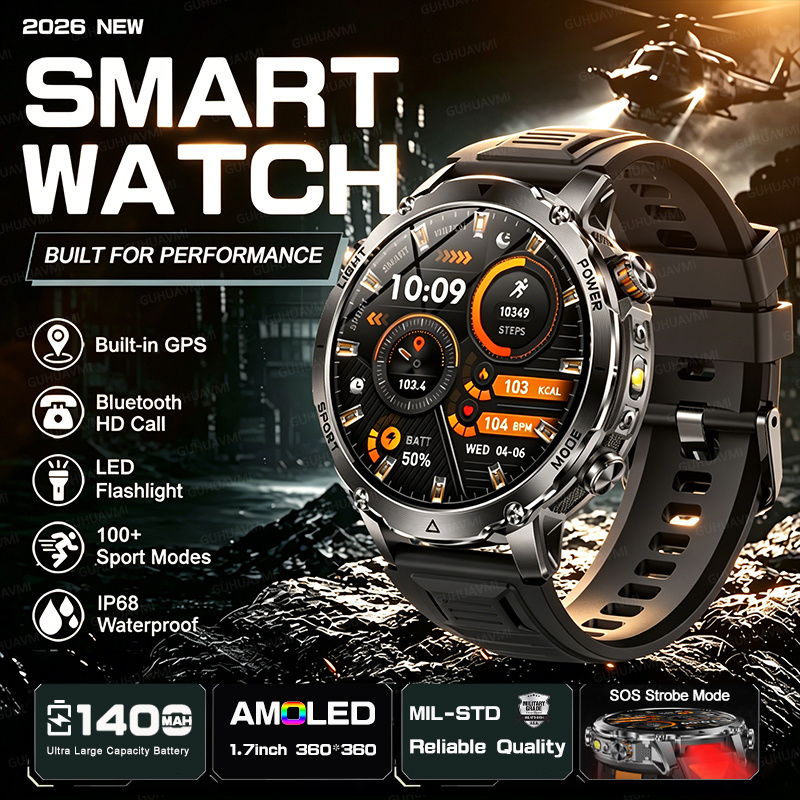 Outdoor Sport Day - Outdoor Military 1400mAh 200-Day Standby Smartwatch