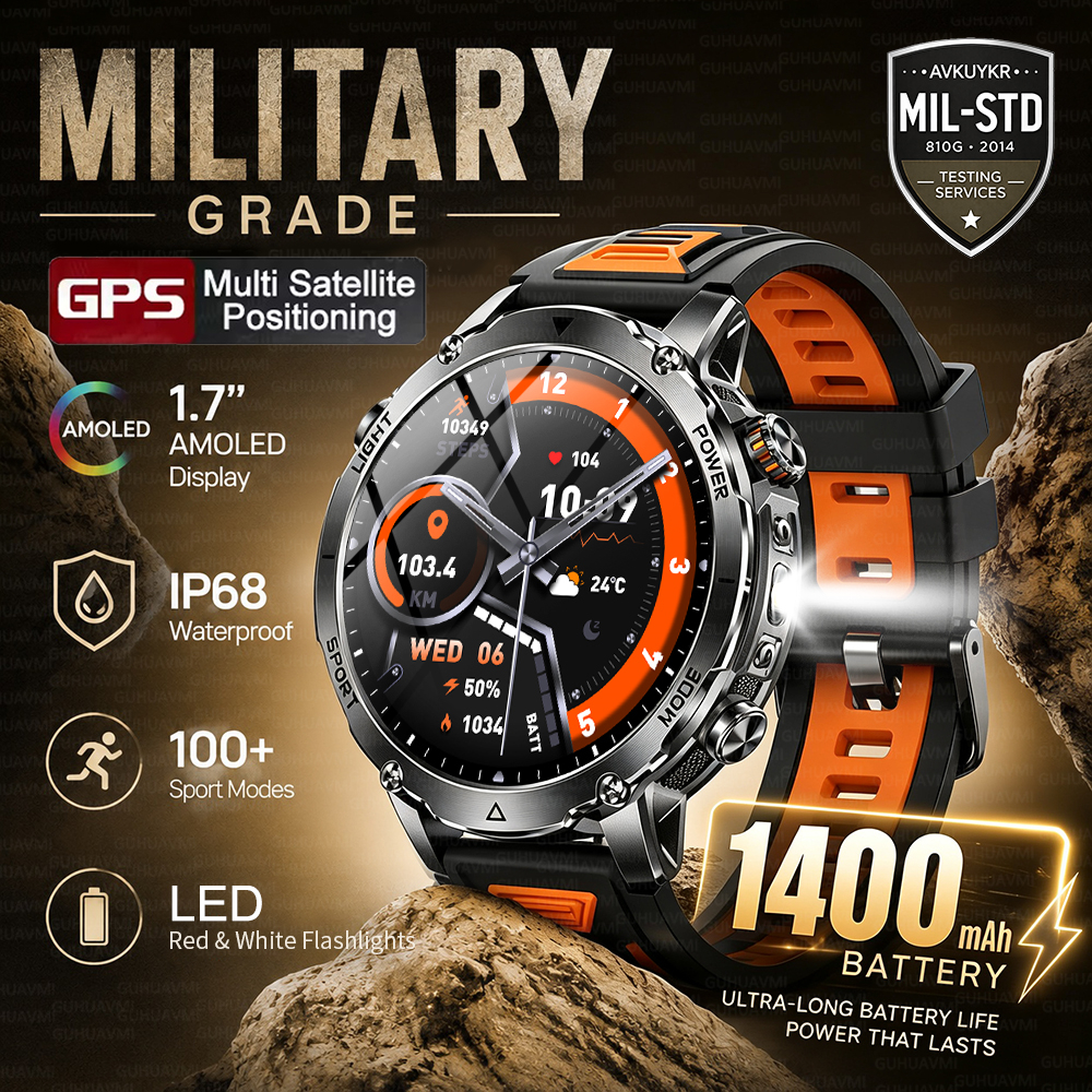 Outdoor Sport Day - 2026 New GPS Tracker 1400mAh Smartwatch