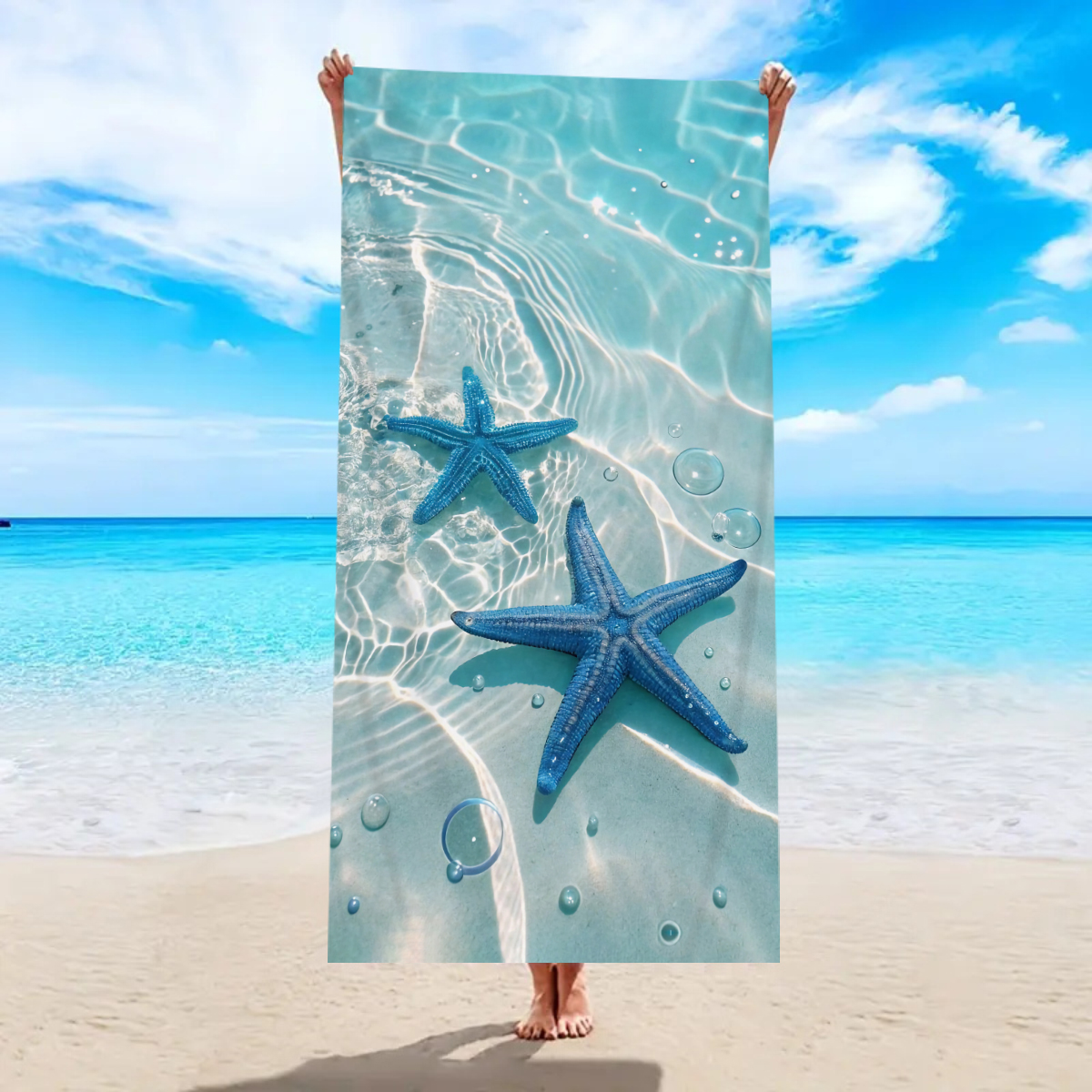 1pc Ocean element beach towel, - Outdoor Sports Center บทวิจารณ์และราคา