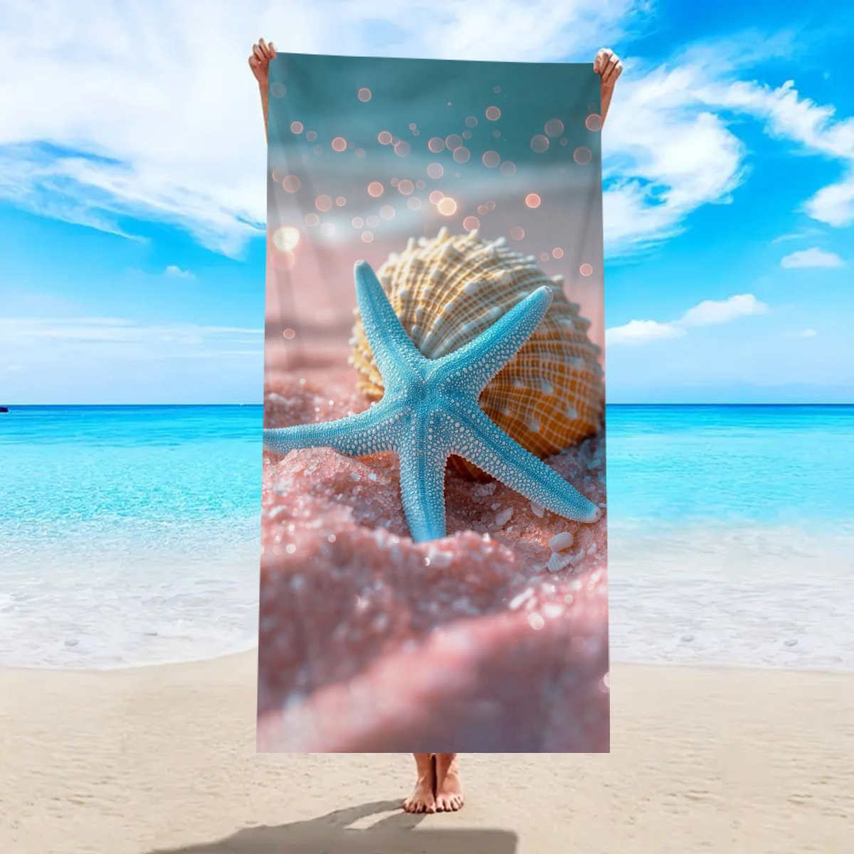 1pc Ocean element beach towel, - Outdoor Sports Center บทวิจารณ์และราคา