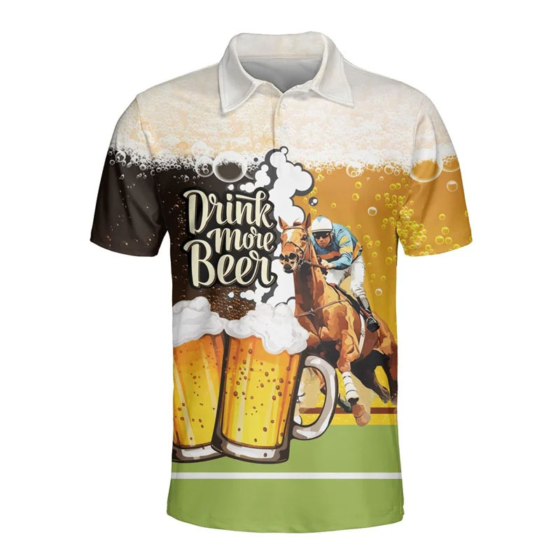 3D Printed Hawaiian Beer Polo  - Polo Shirt Equestrian บทวิจารณ์และราคา