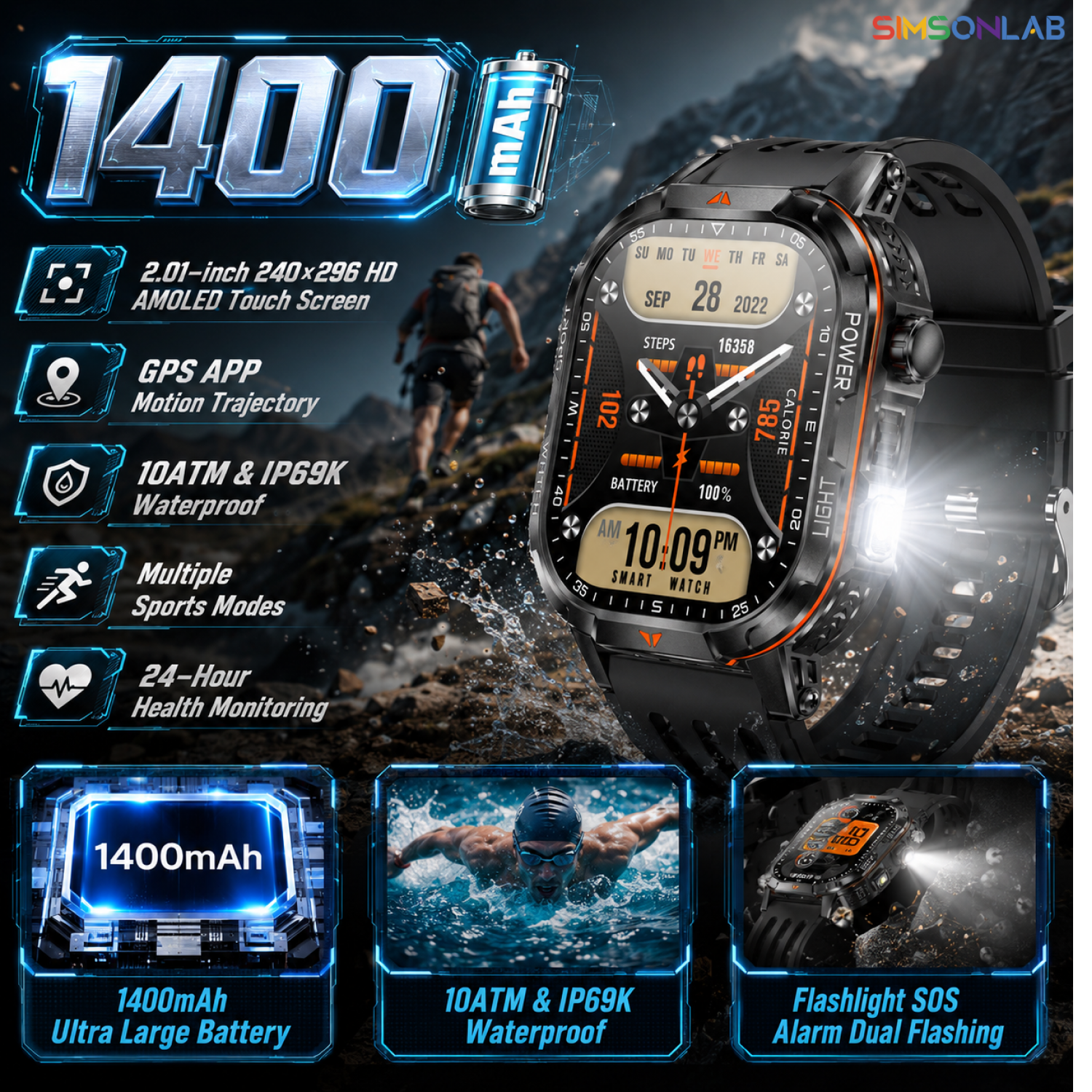 2026 New 1400mAh Super Large B - Outdoor Sport Day บทวิจารณ์และราคา