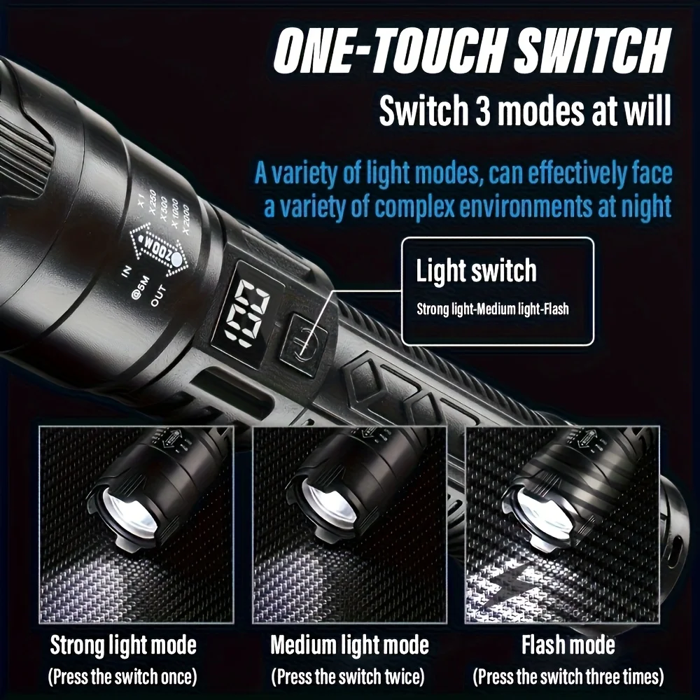 Tactical LED Flashlight 2000LM - Outdoor Sport Lights บทวิจารณ์และราคา