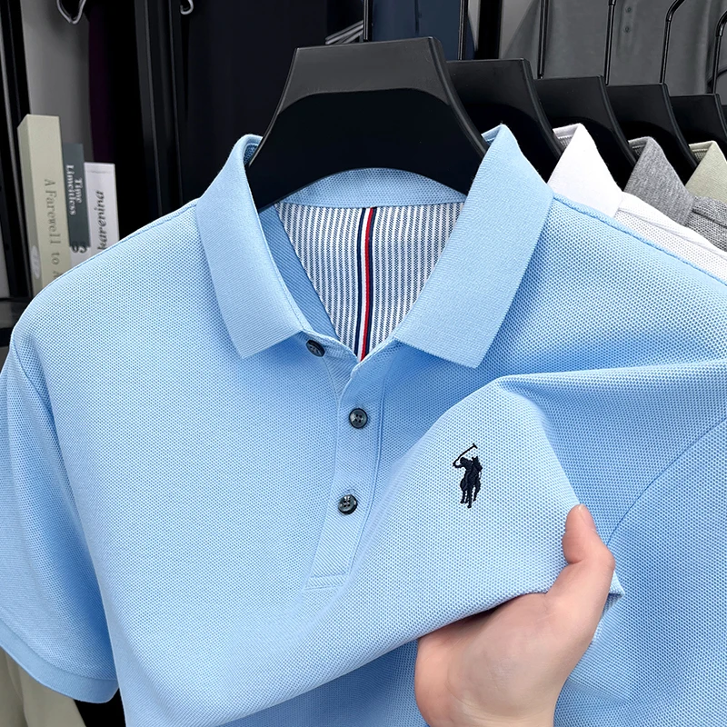 Men's 100% Cotton Short Sleeve - Polo Shirt Equestrian บทวิจารณ์และราคา
