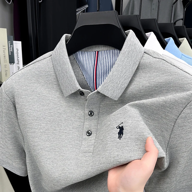 Men's 100% Cotton Short Sleeve - Polo Shirt Equestrian บทวิจารณ์และราคา