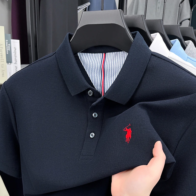 Men's 100% Cotton Short Sleeve - Polo Shirt Equestrian บทวิจารณ์และราคา
