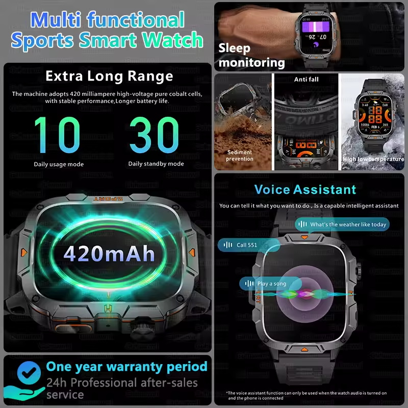 2025 Outdoor Military SmartWat - Outdoor Sport Day บทวิจารณ์และราคา