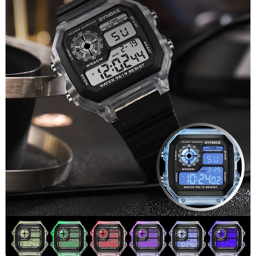 SYNOKE Digital Watches Men Spo - Outdoor Sport Lights บทวิจารณ์และราคา