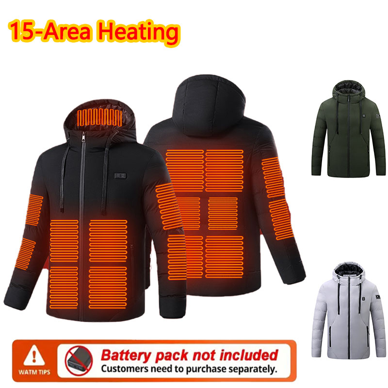 15 Area Heated Winter Hooded J - Outdoor Sport Coat บทวิจารณ์และราคา