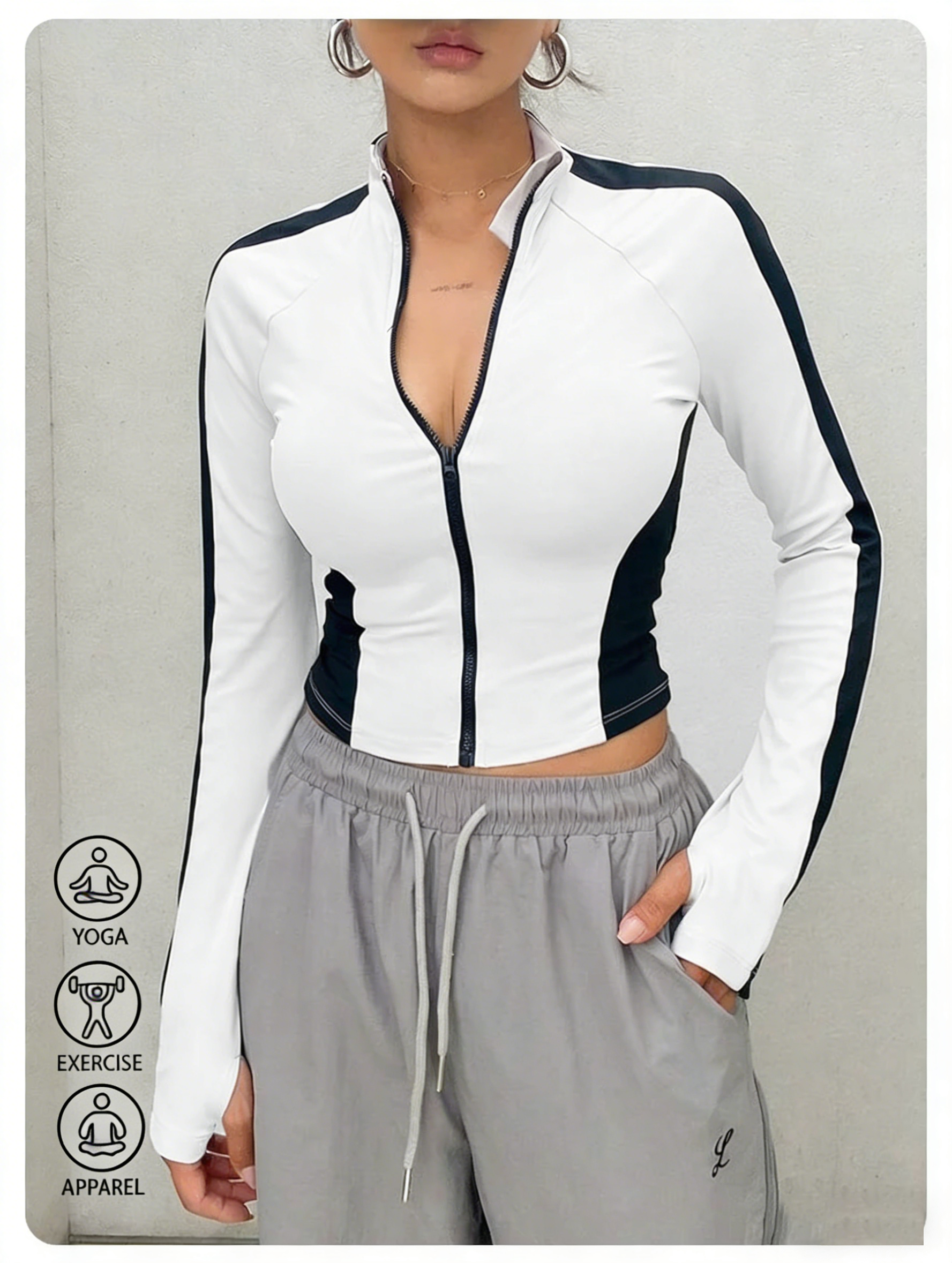 Yoga Clothes Stand Up Collar J - Outdoor Sportswear บทวิจารณ์และราคา