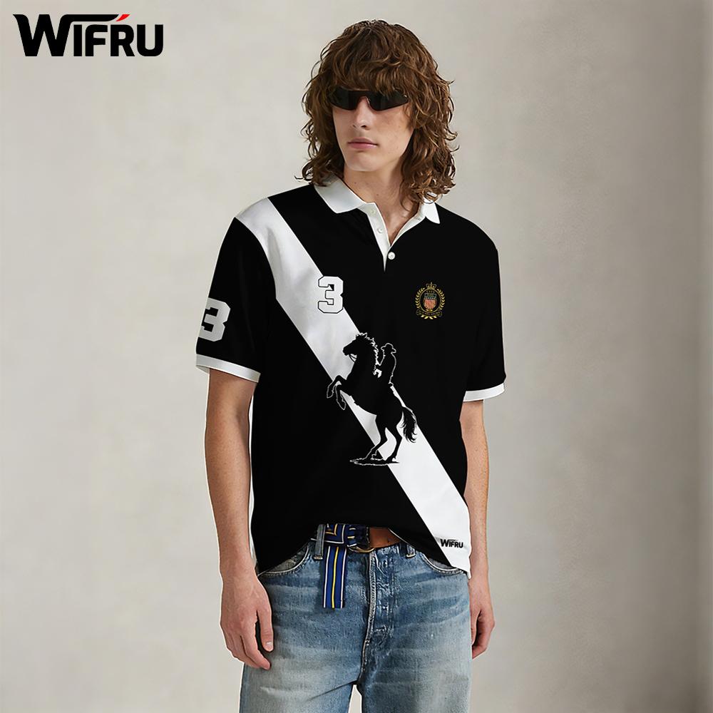 New Black And White Stripe Pol - Polo Shirt Equestrian บทวิจารณ์และราคา