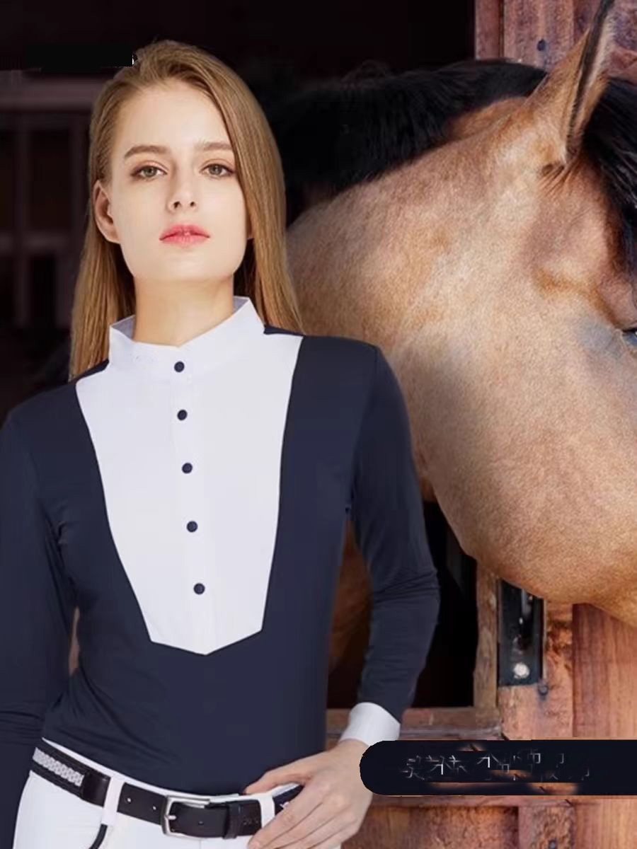 Equestrian polo shirt long sle - Polo Shirt Equestrian บทวิจารณ์และราคา