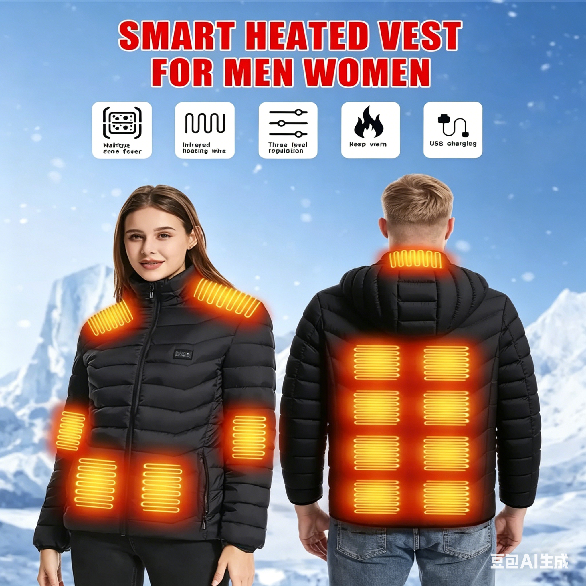 23 Areas Heating Jacket, Polye - Outdoor Sport Coat บทวิจารณ์และราคา