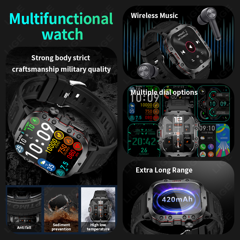 LIGE Outdoor Smart Watch Men 2 - Outdoor Sport Day บทวิจารณ์และราคา